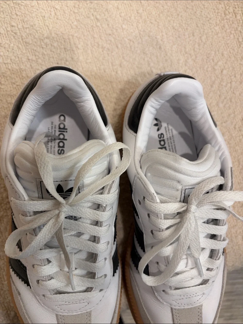 adidas Samba Women's Sneakers in White, Black & Gum